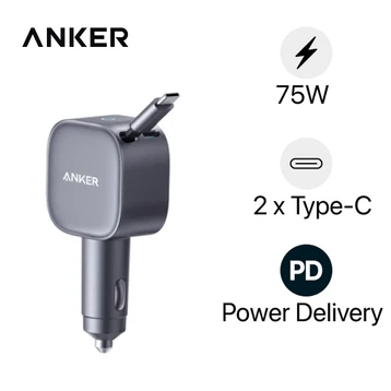 Sạc Ô tô Anker nano 75W tích hợp cáp USB-C A2738