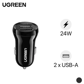 Sạc ô tô Ugreen 24W 2 cổng USB-A ED018 50875 - Cũ