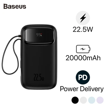 Pin sạc dự phòng Baseus Qpow2 màn hình số 20.000mAh 22.5W kèm cáp Lightning và Type-C PPMD20 - Cũ