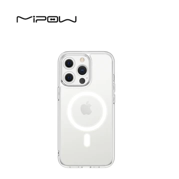 Ốp lưng iPhone 13 Pro Max Mipow Tempered Glass With MagSafe Transparent