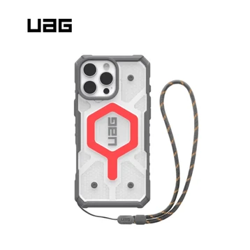 Ốp lưng kèm dây đeo iPhone 16 Pro Max UAG chống sốc Pathfinder Clear With Magsafe Active Lava