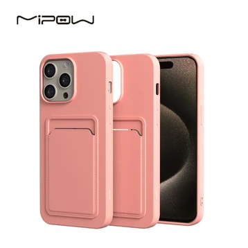 Ốp lưng iPhone 15 Pro Max Mipow Card Holder TPU & PU Leather