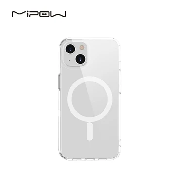 Ốp lưng iPhone 15 Plus/14 Plus Mipow Tempered Glass With Magsafe Transparent