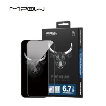 Dán kính cường lực màn hình iPhone 16 Plus Mipow Chống Vân Tay Premium Full Cao Cấp Đen