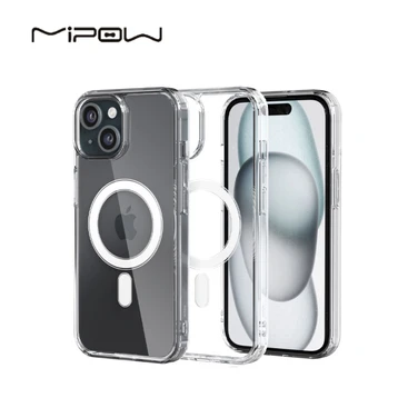Ốp lưng iPhone 17e/16e/15/14/13 Mipow Tempered Glass With Magsafe Clear