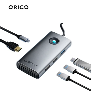 Hub chuyển đổi Type C Orico PW11-6PCR-GY 6 IN 1 PD 100W