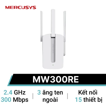 Thiết bị mở rộng sóng Wifi chuẩn N tốc độ 300Mpbs Mercusys  MW300RE