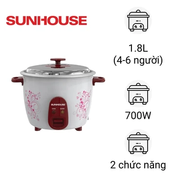 Nồi cơm điện nắp rời 1,8L Sunhouse SHD8126
