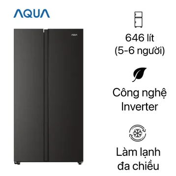 Tủ lạnh AQUA Side By Side 646 lít 2023 (AQR-S682XA(BL))