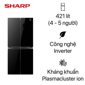 Tủ lạnh Sharp Multidoor 421L 2025 (SJ-FXP510VG-BK)