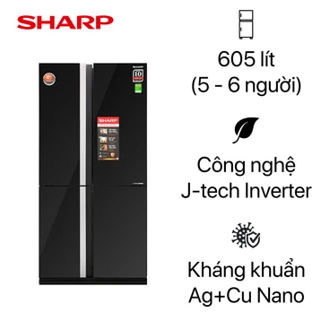 Tủ lạnh Sharp Multidoor 605L 2019 (SJ-FX688VG-BK)