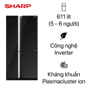 Tủ lạnh Sharp Multidoor 611L 2025 (SJ-FXPI700VG-BK)