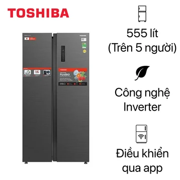 Tủ lạnh Toshiba side by side 555 lít 2024 (GR-RS696WI-PMV(60)-AG)