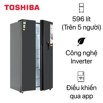 Tủ lạnh Toshiba side by side 596 lít 2023 (GR-RS775WI-PMV(06)-MG)