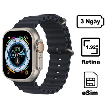 Apple Watch Ultra 49mm (GPS) Viền Titan - Dây cao su - Cũ Trầy Xước