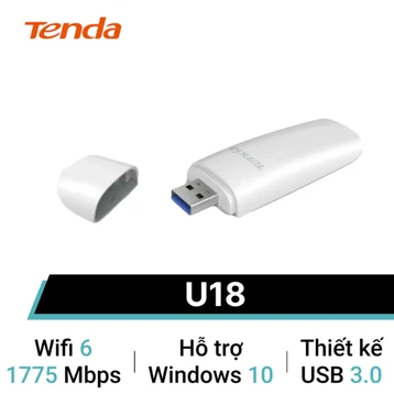 USB Wifi 6 AX1800 băng tần kép Tenda U18