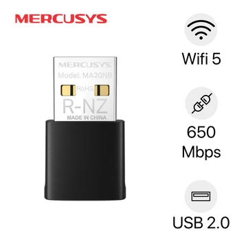 USB Wifi + Bluetooth 4.2 băng tần kép AC650 nano Mercusys MA20NB
