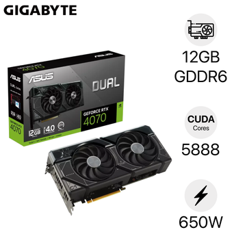 Card màn hình ASUS Dual RTX 4070 12GB Gaming GDDR6X