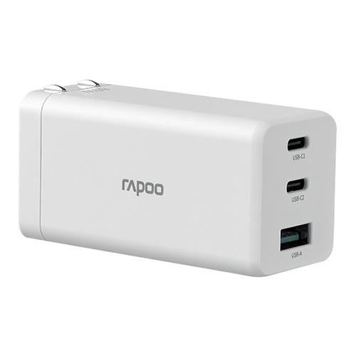 Củ Sạc Rapoo 3 Cổng (Usb - C X2 + Usb - A) 65W Pa65L