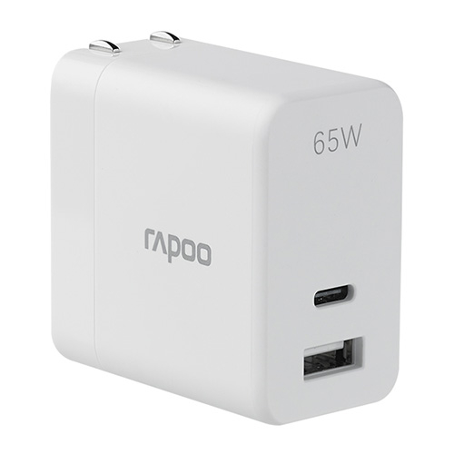 Củ Sạc Rapoo 2 Cổng (Usb - C + Usb - A) 65W Pa65