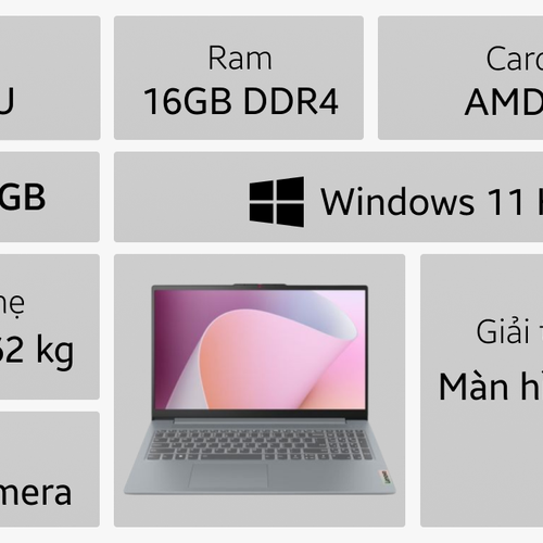 Laptop Lenovo Ideapad Slim 3 15 Abr8 82Xm00Ejvn