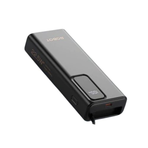 Pin Dự Phòng Robot 1C 10000Mah 22.5W Tích Hợp Cáp Type - C Rt19