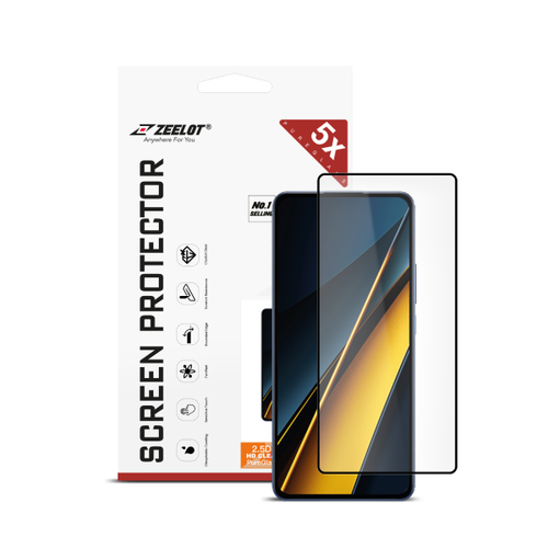 Dán Kính Cường Lực Màn Hình Xiaomi Poco M6 Zeelot Full Viền Đen Cao Cấp