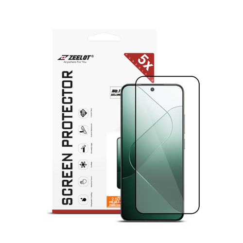Dán Kính Cường Lực Màn Hình Xiaomi 14 Zeelot Full Viền Đen Cao Cấp