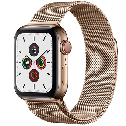 Apple Watch 5 40Mm (4G) Viền Thép Vàng - Dây Thép Vàng Chính Hãng (Mwx72) Cũ Đẹp