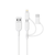 Cáp Anker PowerLine II 3 in 1 (0.9m) - A8436 (Lightning + Micro USB + Type C)-White