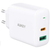 Sạc Aukey PA-D1 2 cổng USB 12W Type-C Power Delivery 30W-Trắng