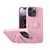 Ốp lưng iPhone 15 Pro Max Mipow Ring Stand TPU Leather-Hồng