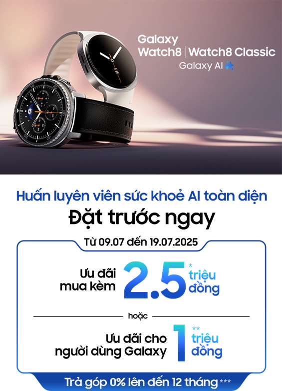 Đặt trước Samsung Galaxy Watch 8 tại CellphoneS Mobile