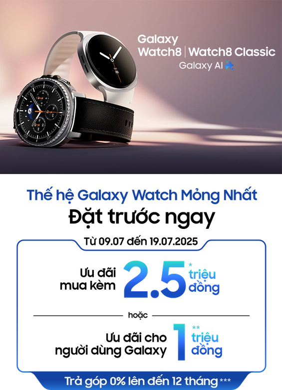 Đặt trước Samsung Galaxy Watch 8 tại CellphoneS Mobile