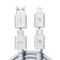 Cáp Pisen Pro Vivid 4-in-1 240W fast charging braided 1.2m-Xám