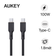 Cáp Aukey CB-NCC102 C-C bọc dù lõi Kevlar siêu bền 1M8