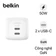 Sạc nhanh Belkin 50W 2 cổng USB-C PD/PPS Cubic Wall Charger