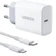 Combo sạc Ugreen PD 20W kèm cáp Type-C to Lightning MFI CD137 (chân không gập) - Cũ-Trắng