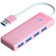 Hub USB 3.0 Orico PAPW4A-U3-015 4 in 1-Hồng