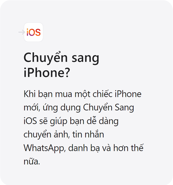 chuyển sang iphone