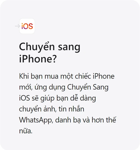 chuyển sang iphone
