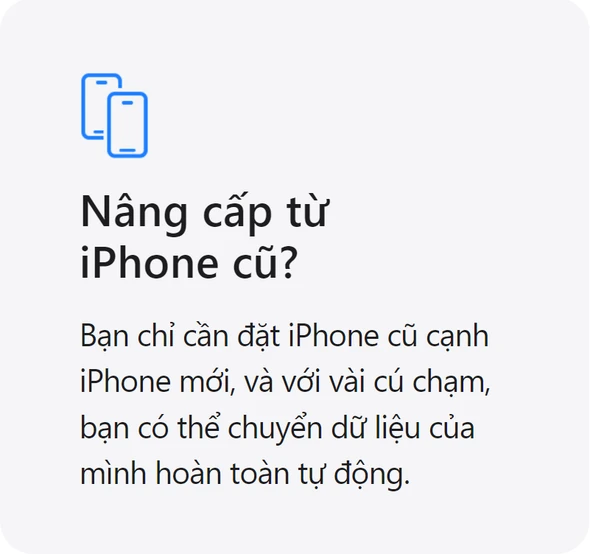 nâng cấp từ iphone cũ