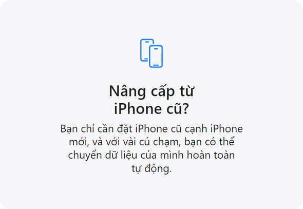 nâng cấp từ iphone cũ