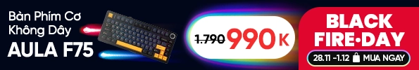 Bàn phím cơ không dây AULA F75 đen
