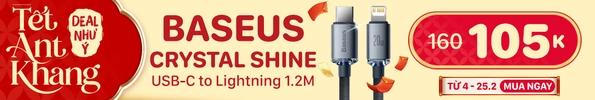 CÁP BASEUS CRYSTAL SHINE USB-C TO LIGHTNING DÀI 1.2M ĐEN