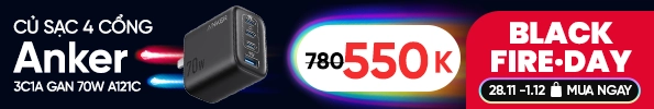 Sạc Anker 4 cổng 3C1A GAN 70W A121C