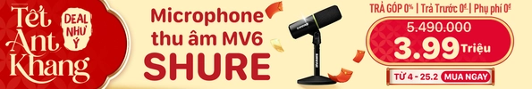 MICROPHONE THU ÂM PODCAST/PHÒNG THU/LIVESTREAM SHURE MV6