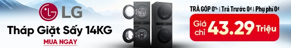 Tháp giặt sấy LG bơm nhiệt giặt 14kg - sấy 10kg 2023 (WT1410NHB)