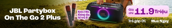 Loa JBL Partybox On The Go 2 Plus (Kèm 2 Micro không dây hỗ trợ AI)