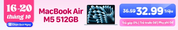 MacBook Air M5 13 inch 2026 10CPU 8GPU 16GB 512GB Sạc 70W